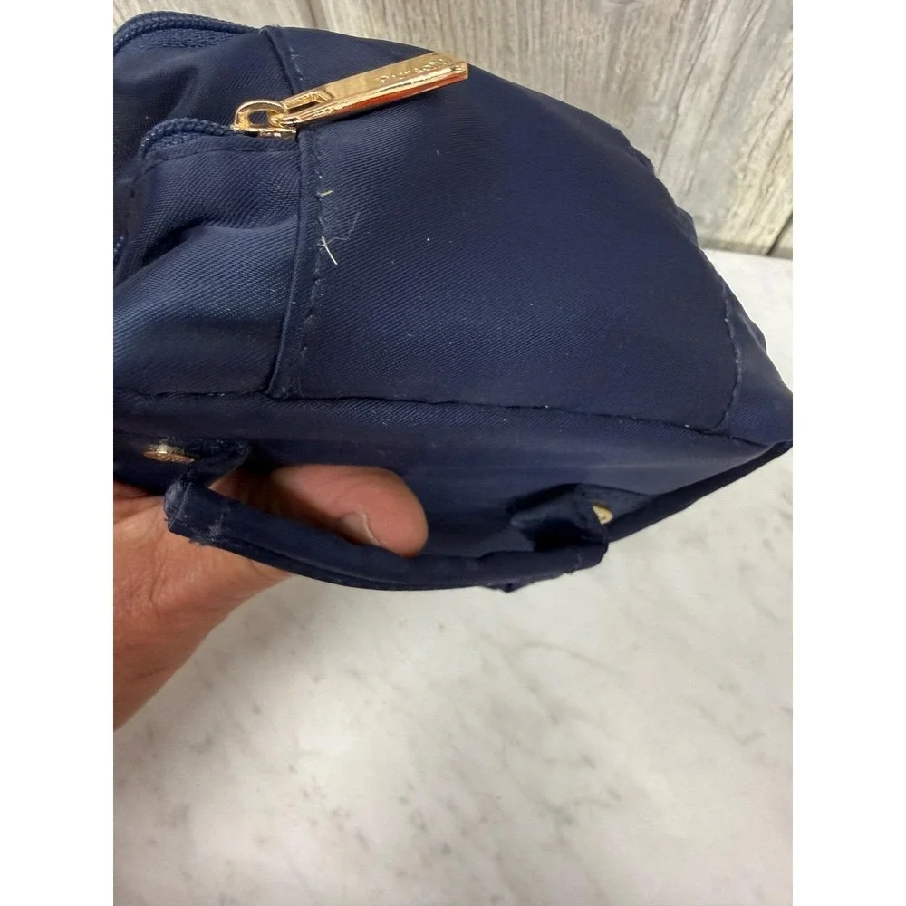PurseN LittBag Jewelry Organizer Navy Blue Travel Case Gold Hardware Nylon Case
